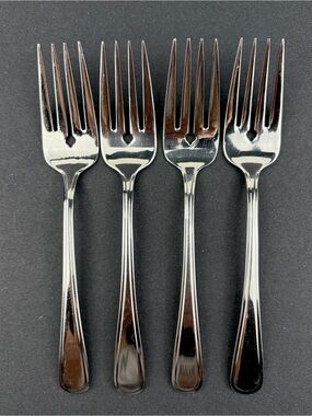 Lagostina MARINA Stainless Salad Forks Lot Of Four, 18-10 Glossy Korea
